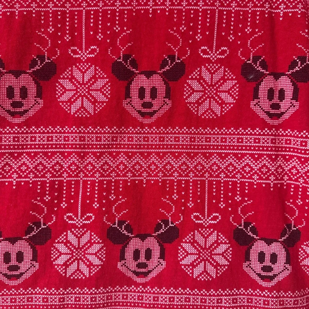 🎄Mickey Mouse Merry Christmas Disney Spirit Jersey Red Oversized Fit size: M - Picture 3 of 4